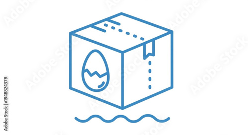Fragile egg inside a delivery box icon.