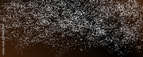 Abstract composition, snowfall theme backdrop, snowstorm maelstrom, white dots surface, black cosmic sky, outer space vortex icon, starburst light, snow blast weather wallpaper, EPS10 illustration,