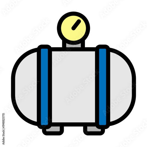 Pressure Vessel Vector Filled Icon Design