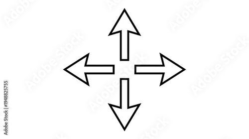 Four-direction navigation arrow vector symbol
