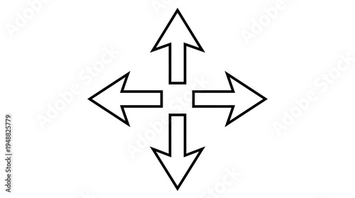 Four-direction navigation arrow vector symbol