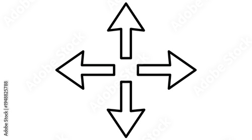 Four-direction navigation arrow vector symbol
