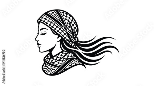 Woman Wearing Head Scarf 3.