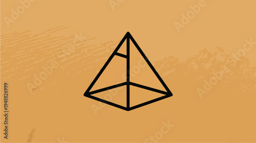 Geometric Pyramid Shape Icon.