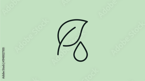 Leaf and water drop icon.
