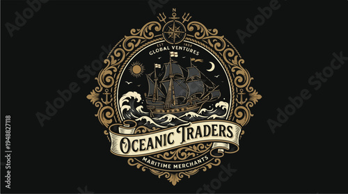 Oceanic Traders Vintage Emblem.