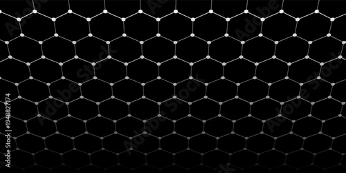 Black background. Dark hexagon carbon fiber texture. Navy blue honeycomb metal texture steel background. Web design template vector illustration EPS 10. vector