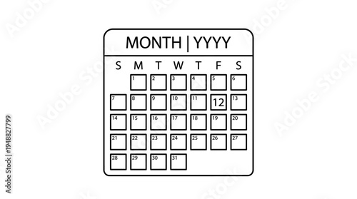 Calendar icon highlighting a specific date for scheduling and planning.