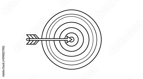  Target with arrow hitting bullseye symbolizing accuracy and goal achievement.