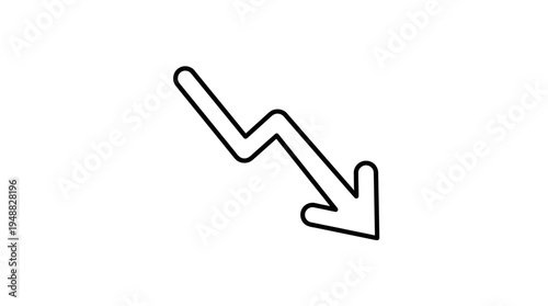 Graphic showing decrease with arrows symbolizing decline in data or performance.