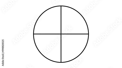 Pie chart showing equal distribution across four sections for clear proportional representation.