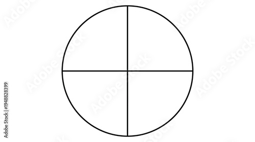 Pie chart showing equal distribution across four sections for clear proportional representation.