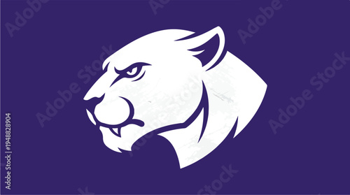White Panther Head Logo Design.
