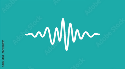 White sound wave on teal 1.