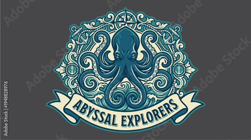 Octopus Logo Design Illustration.