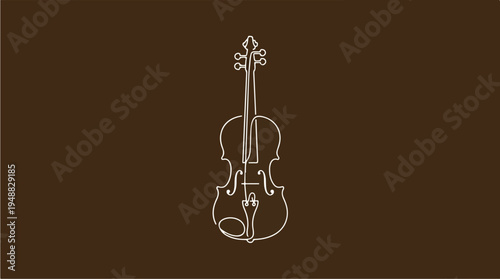 Violin Musical Instrument Outline Drawing 1.