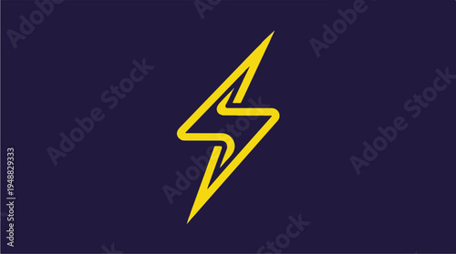 Yellow Lightning Bolt Icon 1.