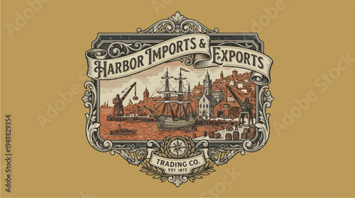 Vintage Harbor Import Export Logo.