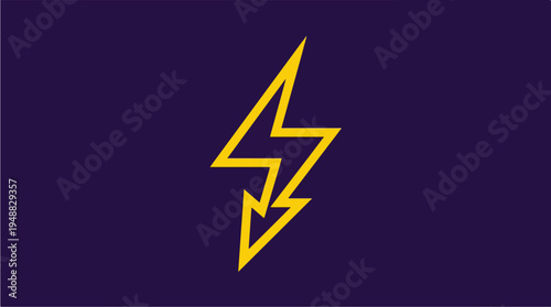 Yellow Lightning Bolt Icon 2.