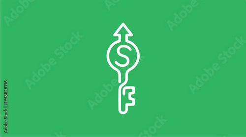 Green dollar sign arrow up.