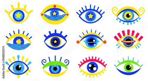 Evil Eye Symbols Collection: Protection, Amulets, and Mystical Eyes