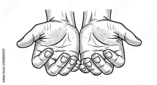 Open Hands Offering Support, Giving, Receiving, or Asking for Help