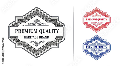 Vintage Premium Quality Heritage Brand Labels Set