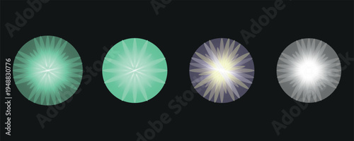 Collection of realistic lens flare on a transparen. White starlight effect with glow, bokeh and sparkles. Abstract star sources, concert lighting, stage spots. Star, bright sun, beam, vector illustrat