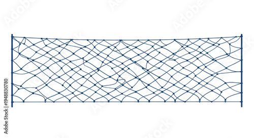 Abstract Mesh Netting Grid Pattern Texture Background, Blue Interconnected Lines