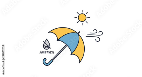 Umbrella Protecting From Rain and Wind Under Sun.