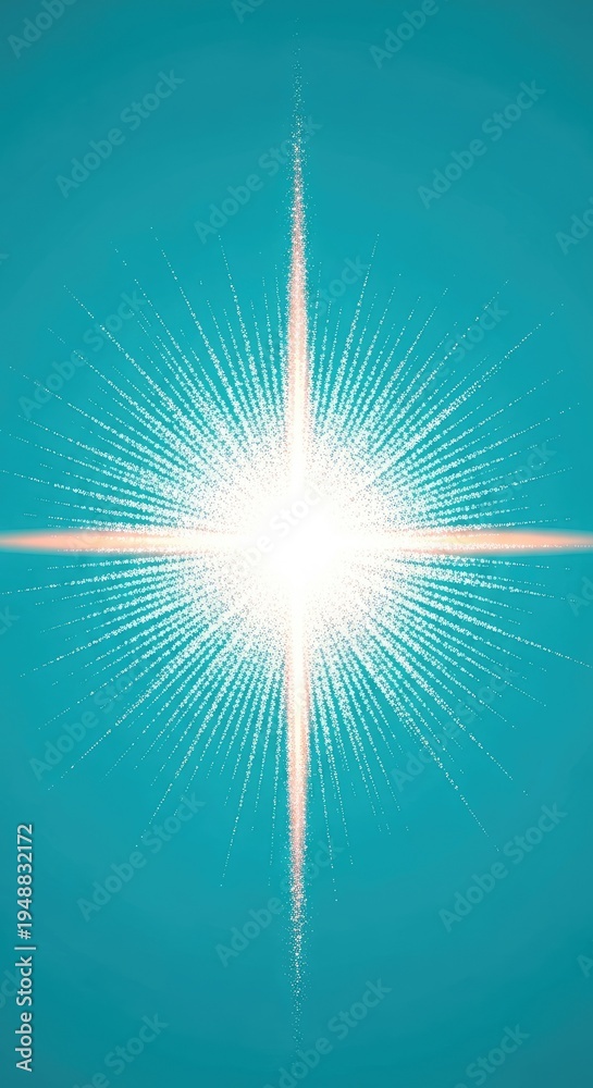 Obraz premium Bright Starburst on Teal Background.
