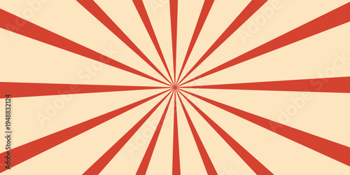 Circus background and spiral retro rays vector pattern. Vintage poster of red white sun or star burst radial lines with grunge texture, circus, carnival, summer fair or chapiteau backdrop