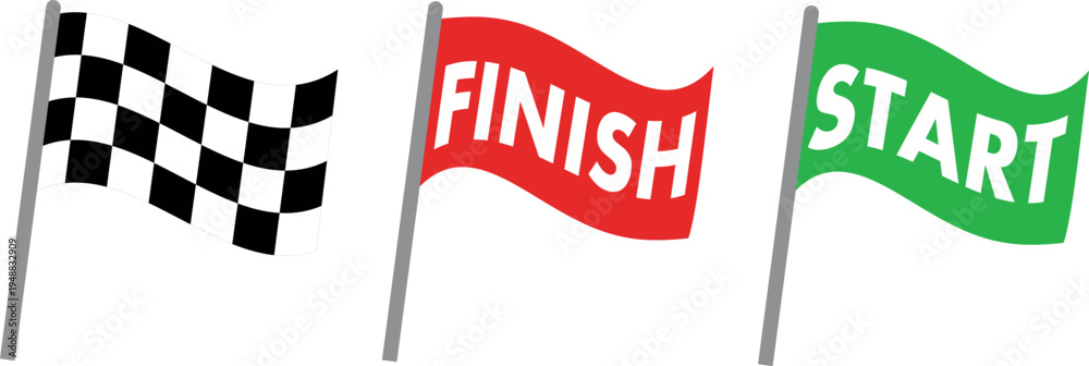 Obraz premium Racing flag for start and finish with checkered pattern 