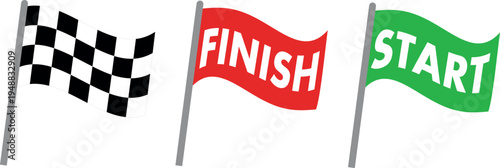Racing flag for start and finish with checkered pattern 