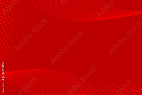 Vibrant red abstract background with subtle wavy lines and halftone dot patterns perfect for modern graphic design presentations or web banners