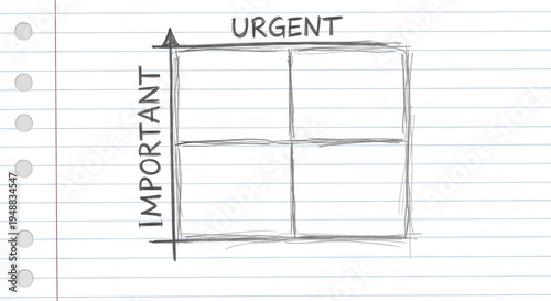 Productivity matrix with four quadrants for task prioritization