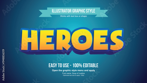 A vibrant graphic design featuring the word 'Heroes' in bold, yellow letters with a blue outline, set against a dark teal background with a light blue banner.