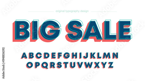 A colorful typography design featuring a big sale sign with alphabet letters