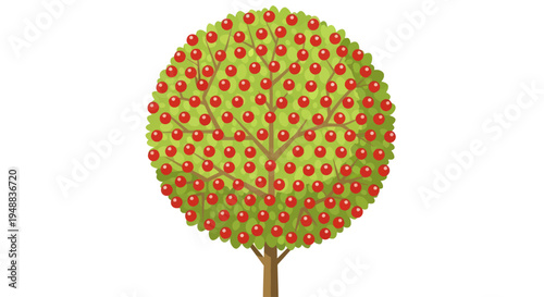 Tree with many red apples hanging.