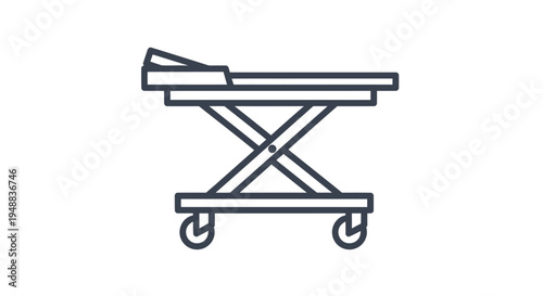 Hospital gurney with patient on it.