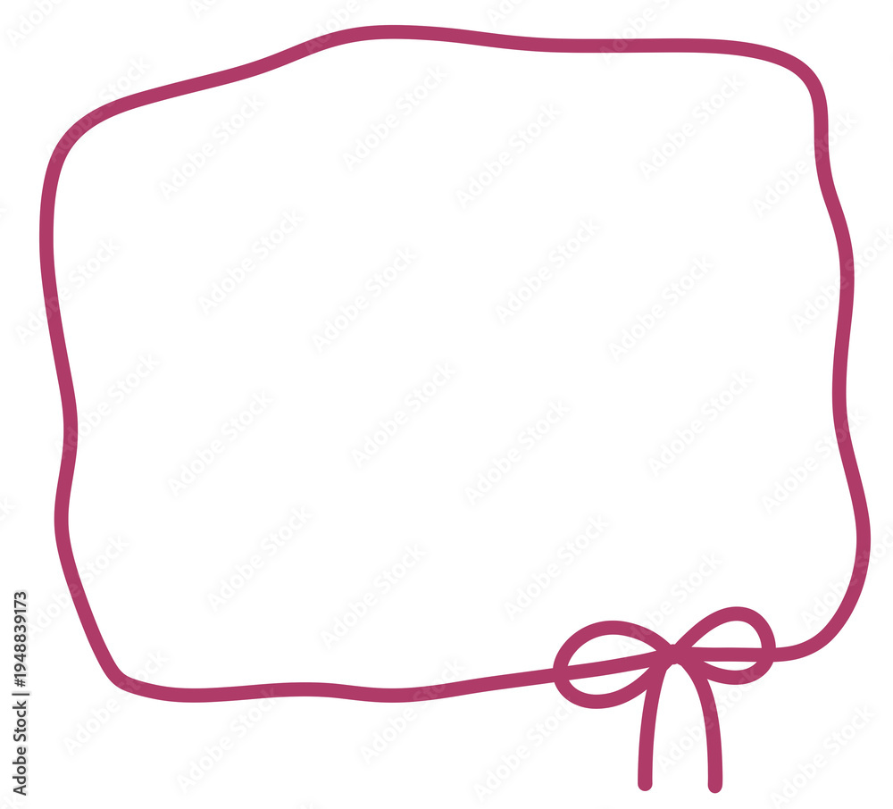 Obraz premium ゆるい四角のわくリボン