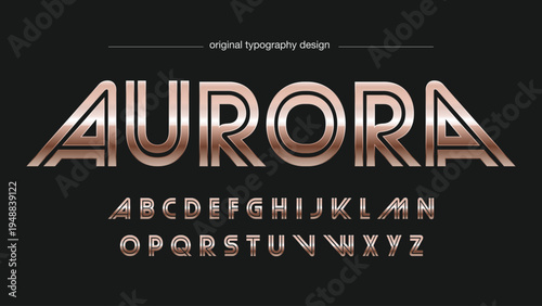 A sleek typography design featuring the original Aurora font on a black background