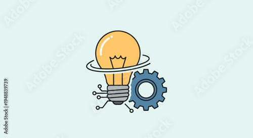 Light Bulb with Gear Innovation.
