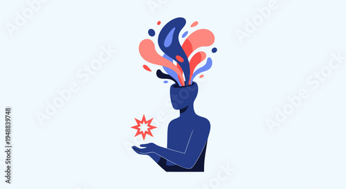 Person Holding Virus in Hand Silhouette.