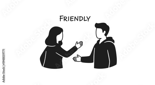 Two people greeting each other friendly.