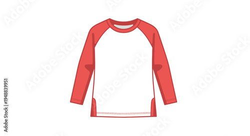 Red and white long sleeve shirt.