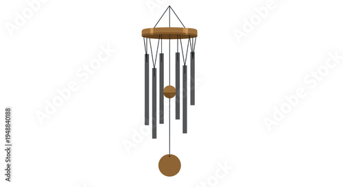 Brown metal wind chime decoration object.