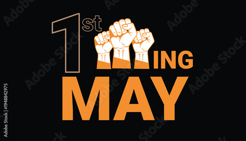 First may celebration logo with fists and date