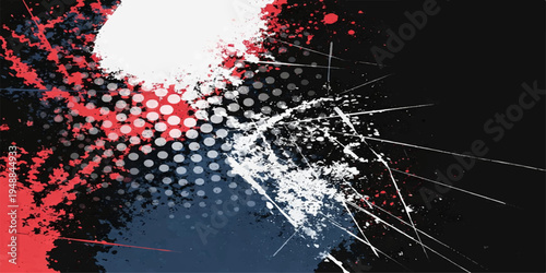 Abstract artistic composition of an vibrant design, dynamic textures and eye-catching hues which create the bold aesthetic.