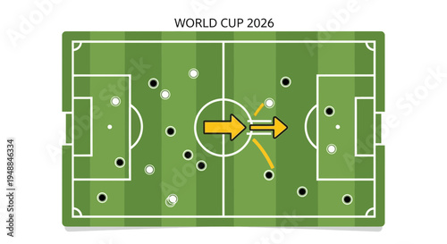World Cup 2026 Football Strategy Plan with Tactics and Arrows on Field
